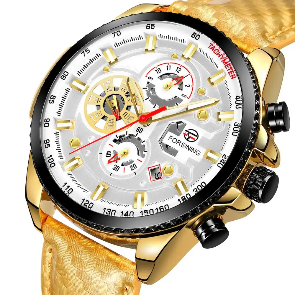 FORSINING мужские часы Лидирующий бренд Роскошные автоматические наручные с
