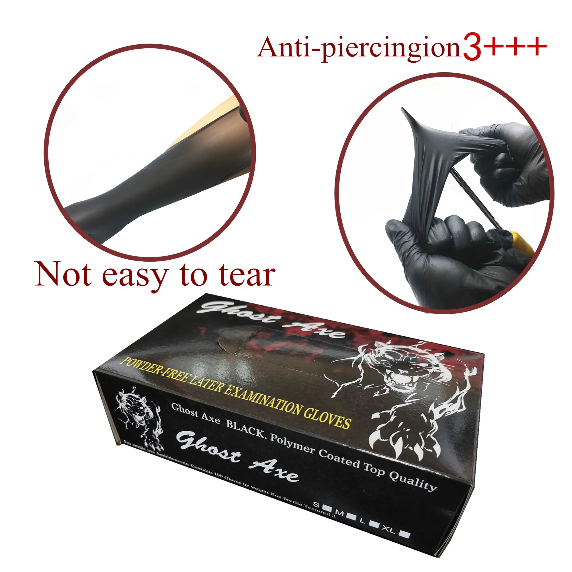 Ghost axe перчатки для тату одноразовая водостойкая Татуировка принадлежности 12 шт
