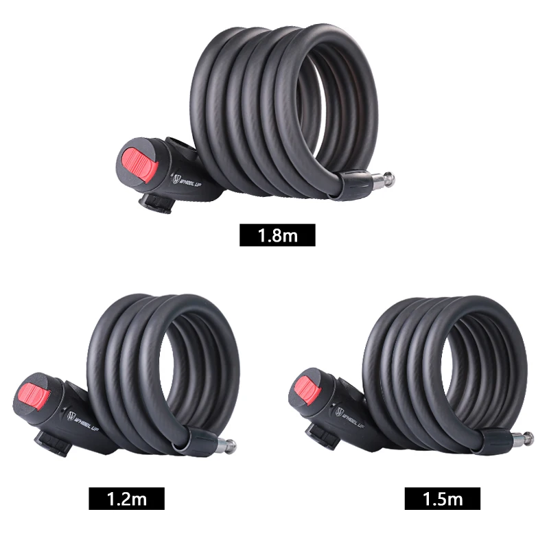 

WHEEL UP 1.8m Anti Theft Bike Lock Bicycle Accessories Steel Wire Security Bicycle Cable Lock MTB Road Motorcycle Bike Equipment