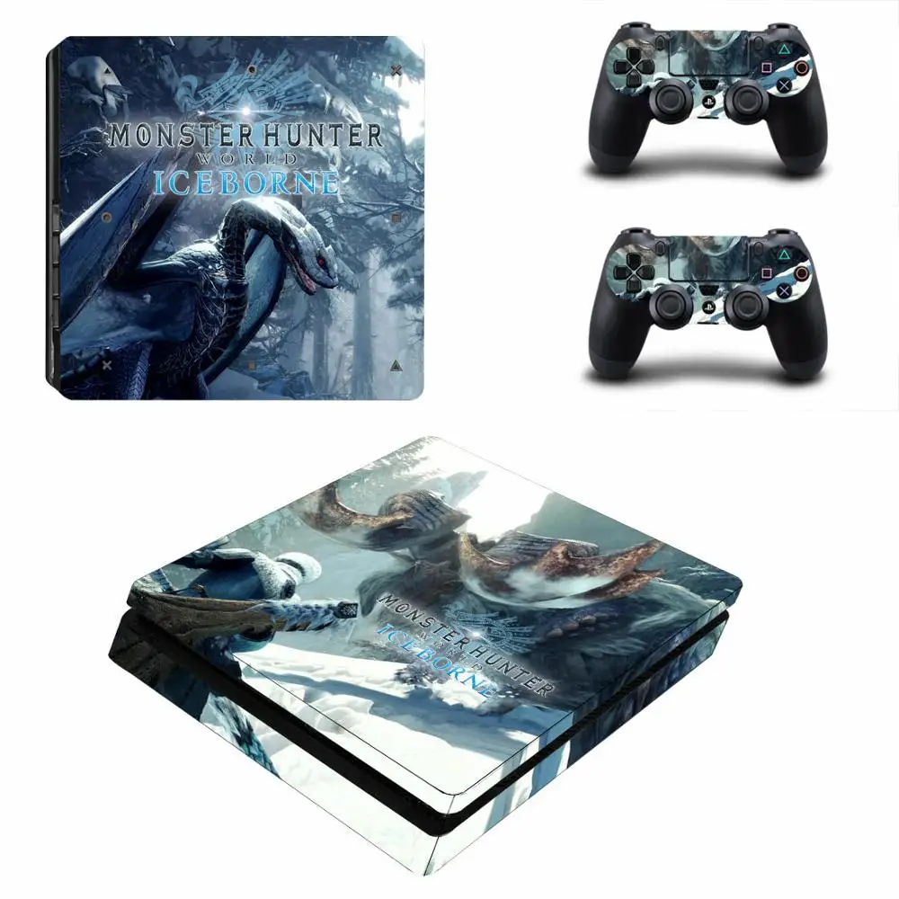 PS4 тонкие наклейки Monster Hunter World Skin Vinilo PS 4 тонкий СТИКЕР Наклейка Обложка для playstadi4 тонкая консоль и контроллер