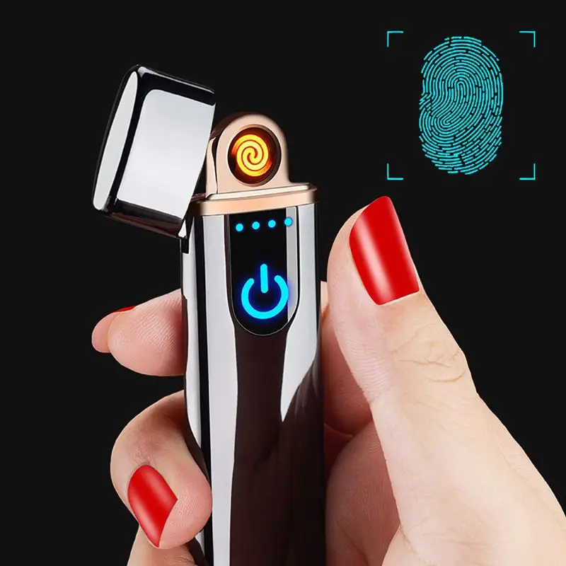 Мини USB зарядка сенсор сигарета свет ветрозащитный светодиодный сенсорный экран
