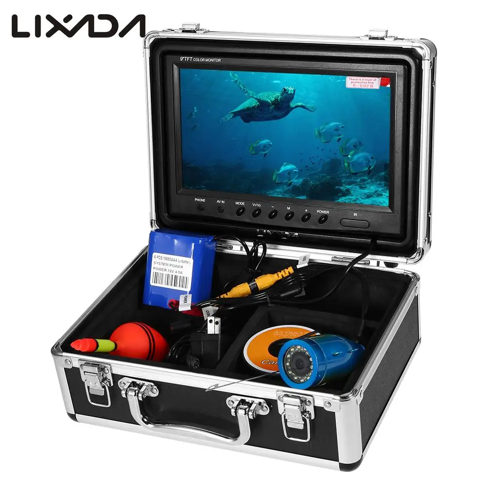 

Портативный рыболокатор Lixada, 7/9 дюйма, ЖК-монитор, водонепроницаемая камера для подводной рыбалки, 24 светодиодный ных лампы, кабель 15 м, для л...