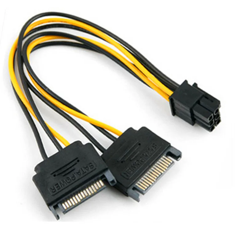 Кабель питания для видеокарты EVGA ASUS двойной кабель SATA 15Pin Male M PCI e 6 Pin Female F штекер в