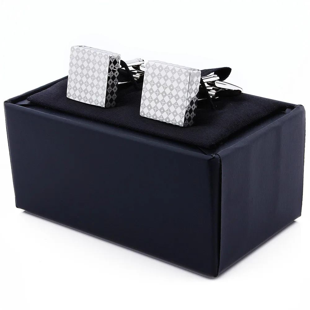 1 пара в розницу квадратный Модный Обычный металл с эмалью узор очаровательные