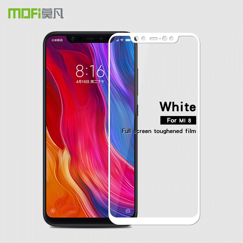 Защитное стекло MOFi для Xiaomi Mi 8 закаленное с полным покрытием | Мобильные телефоны