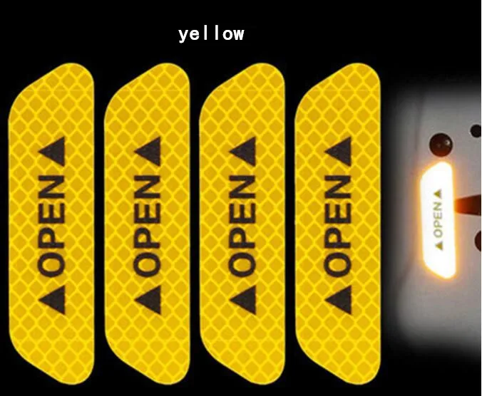 4 шт. наклейки на дверь автомобиля знак безопасности светоотражающие полоски для