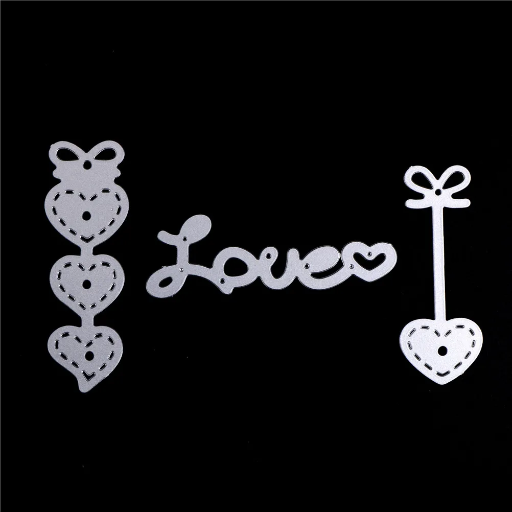 3 шт./компл. любящее сердце с цветочным узором Милая Трафаретный вырубной штамп