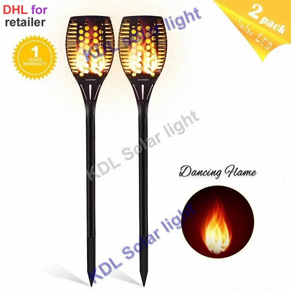 4pcs/lot Solar powered 96 LEDs Lawn Dancing flame Torch Lights 3 working mode led flicker lamp camps patio outdoor landscape wa |