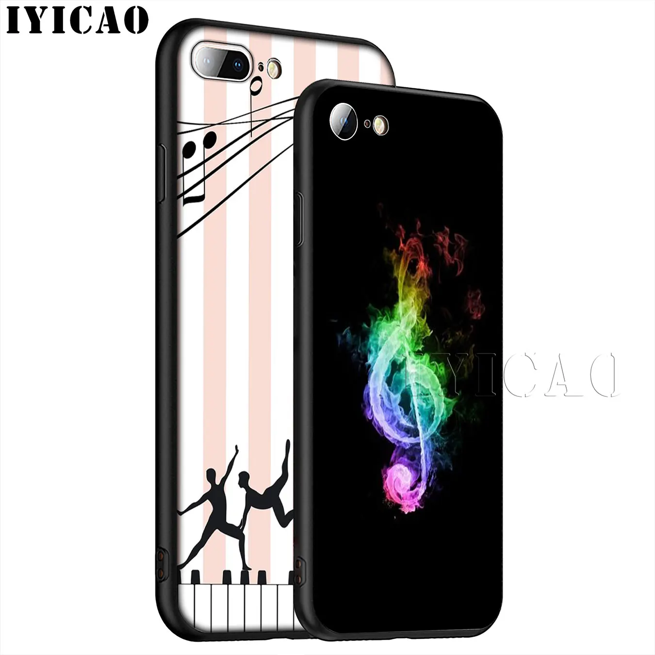 Мягкий силиконовый чехол для телефона IYICAO Love Music Note Piano Umbrella iPhone XR X XS 11 Pro Max 6 6S 7 8 Plus
