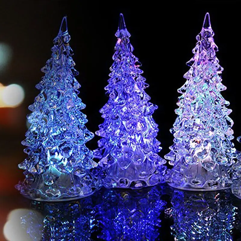 Romantic LED Christmas Tree Night Light Battery Operate Desktop Decor Merry Christmas Tree for Kid Bedroom Xmas Gift
