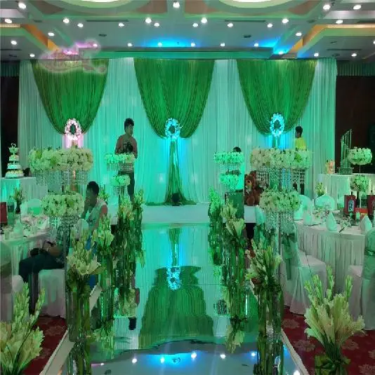 

Wedding T Stage Decor Mirror Carpet Aisle Runner 1.2M width 0.2mm thickness 1*10 Meter double Side Silver wedding Decorations