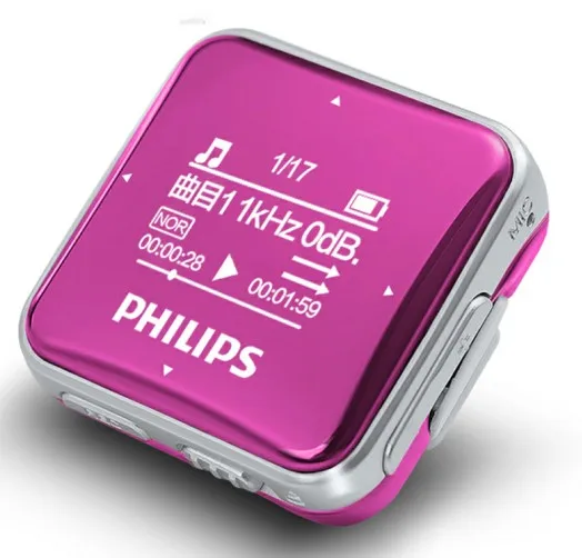 PHILIPS SA2208 8 Гб ультра мини четкая запись аудио Диктофон MP3 плеер WMA MP3 APE FLAC OGG формат USB диск - Цвет: Розовый