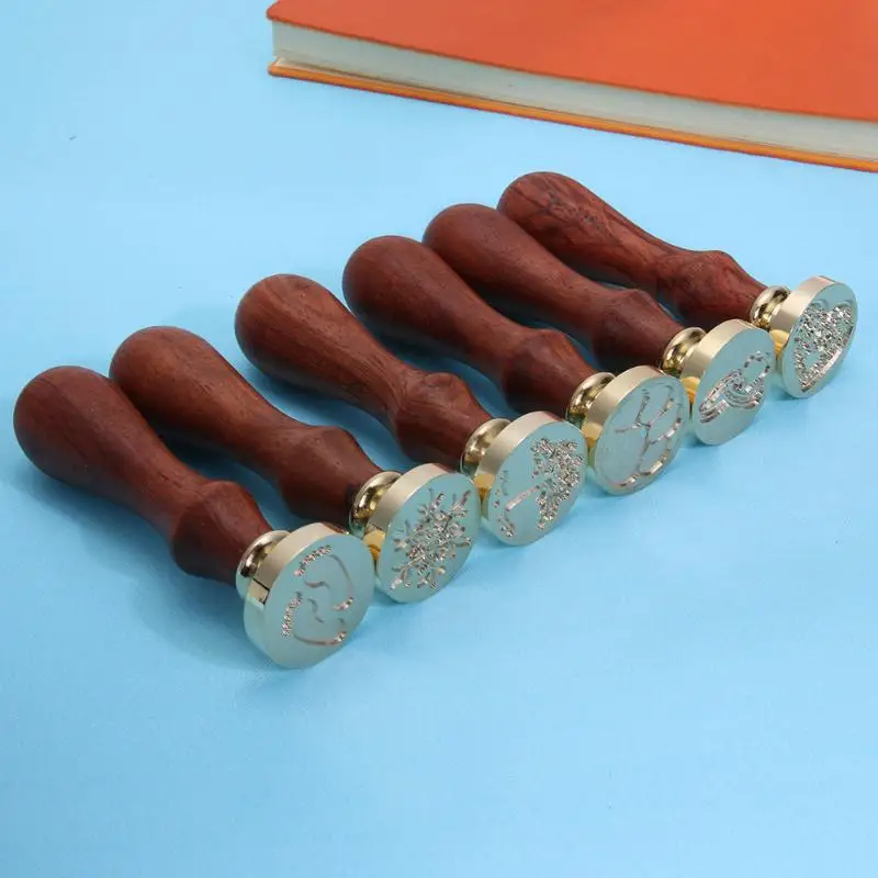 Восковая печать в стиле ретро деревянная Медная головка ручка воск антикварная