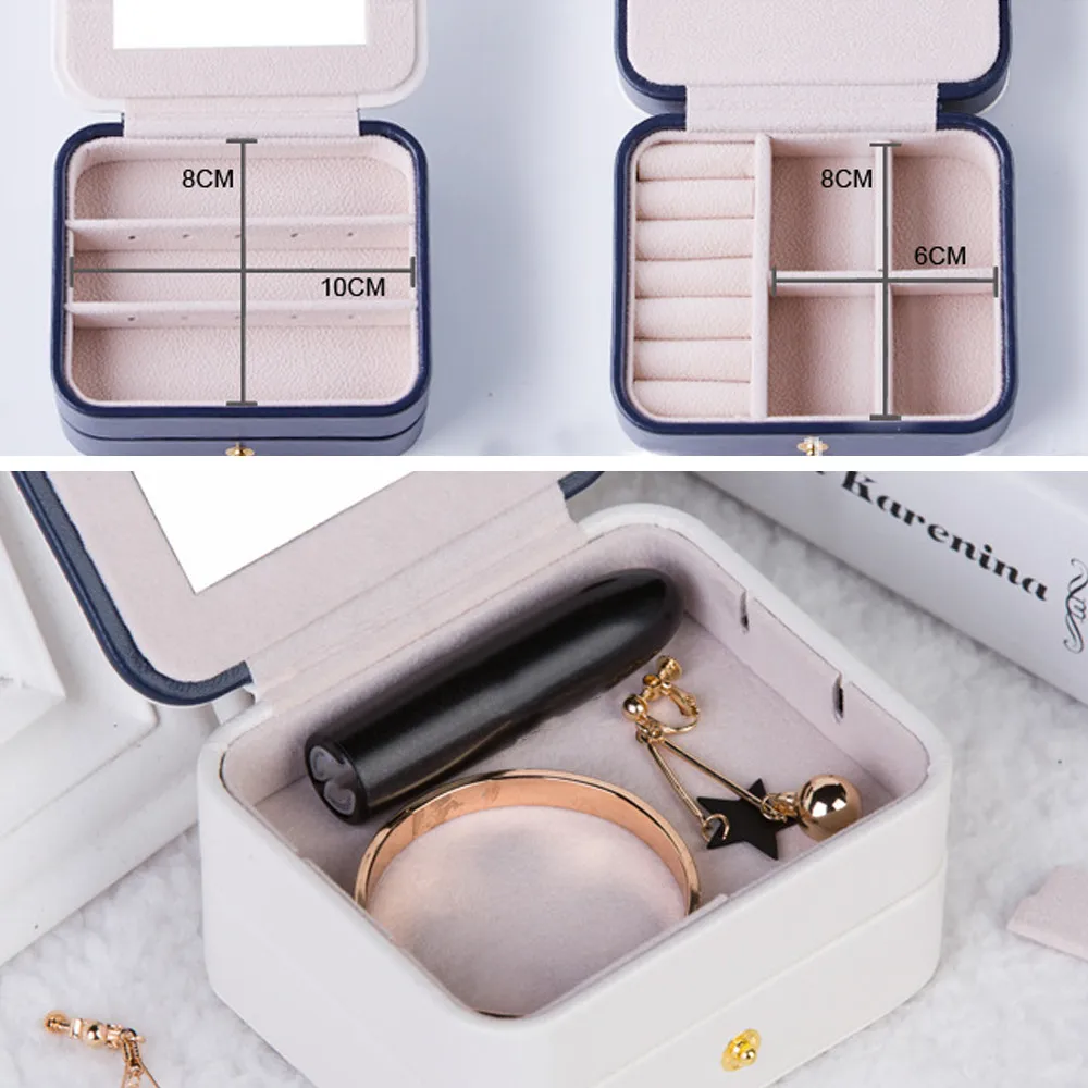 Женский дорожный портативный органайзер для ювелирных изделий зеркальный Чехол