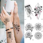 Baofuli Медузы черепаха Водонепроницаемая временная татуировка наклейка черная хна тату геометрические розы поддельные татуировки для женщин тело рука