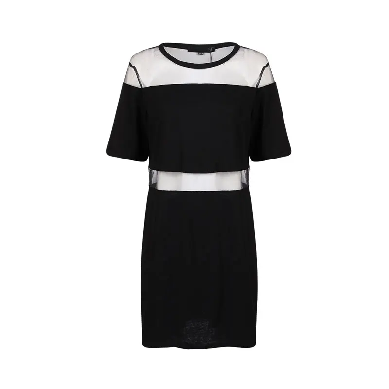 Сетчатое лоскутное платье Darcydebie 7XL 6XL 5XL лето 2018 свободное стильное с коротким