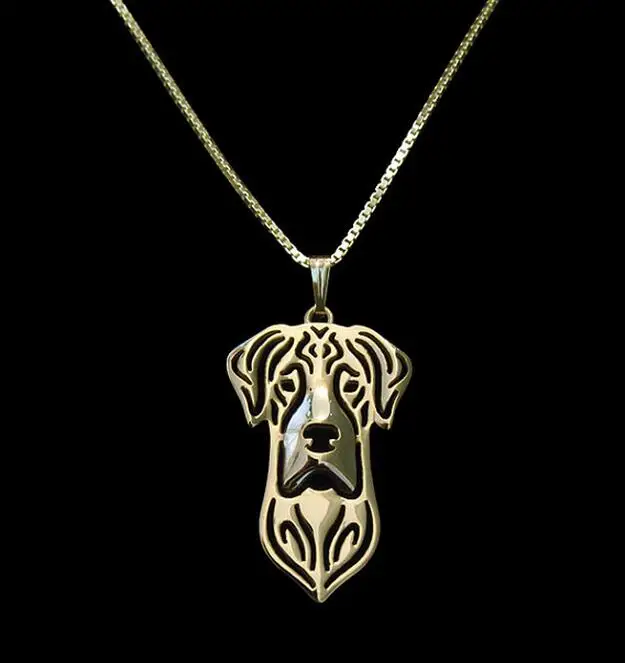 

Wholesale Unique Handmade Boho Chic Natural Eared Great Dane Necklace Pet Lovers Gift Jewelry Pendant--12pcs/Lot