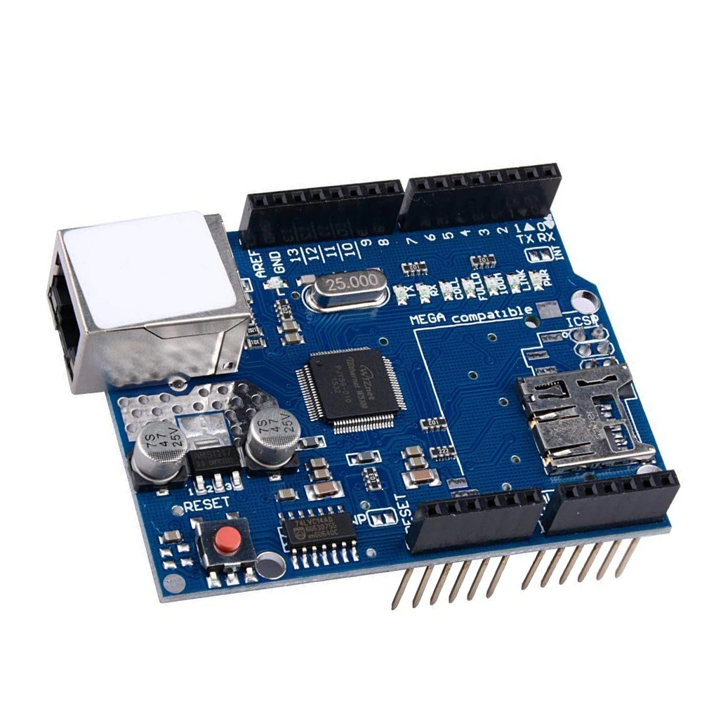 Сеть W5100 Ethernet щит Для R3 UNO Mega 2560 1280 328 UNR макетная плата с слот карты Micro SD для