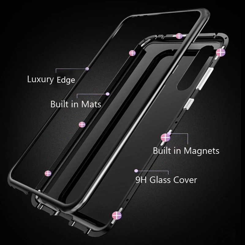 Magnetic Adsorption Metal Case For Xiaomi Redmi Note 5 Pro Tempered Glass Back Magnet 6 | Мобильные телефоны и аксессуары