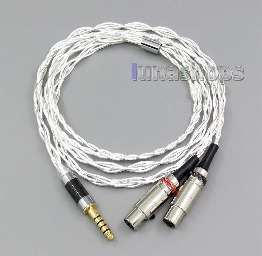 4.4mm plug LN006081 2,5 мм 3,5 мм 4,4 мм 4 ядра чистое серебро Экранирование кабель для наушников для Audeze LCD-3 LCD3 LCD-2 LCD2 - Цвет: 4.4mm plug