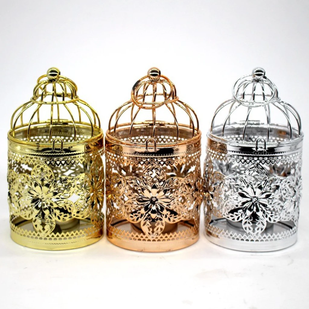 MagiDeal выдолбленный узор дизайн Tealight металлический подсвечник подвесные фонарики