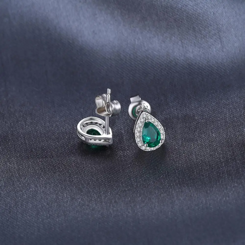 JPalace Created Nano Emerald Stud Earrings 925 Sterling Silver For Women Gemstones Korean Earings Fashion Jewelry 2019 | Украшения и