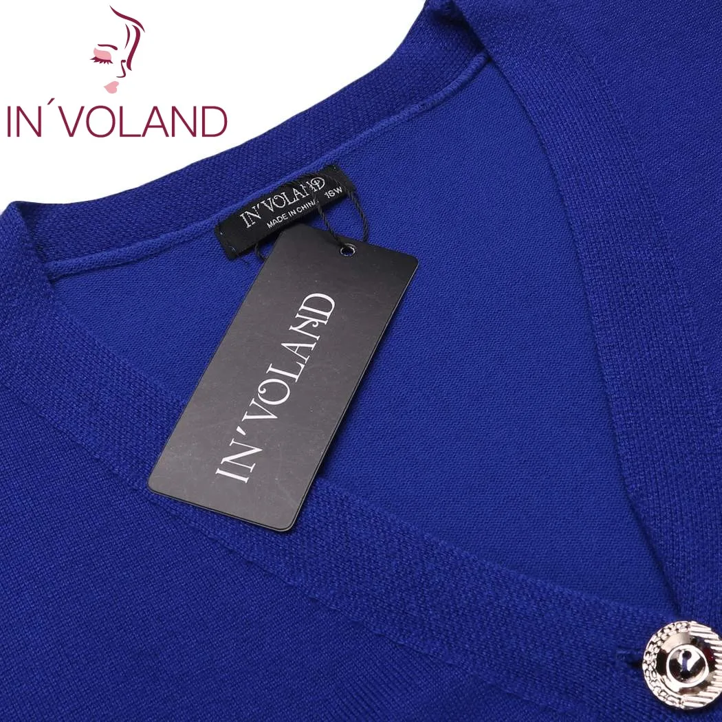 Женский свитер IN'VOLAND повседневный однотонный джемпер большого размера с