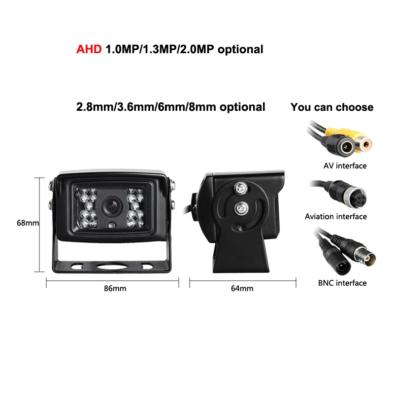 Камера заднего вида AHD 1.3MP для грузовика водонепроницаемый грузовой автомобиль