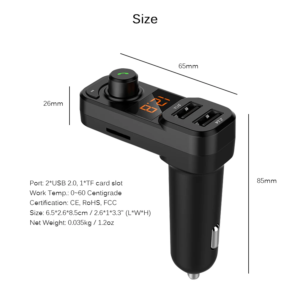 Fm передатчик Bluetooth автомобильный комплект поддержка QC3.0 быстрая зарядка tf карта u