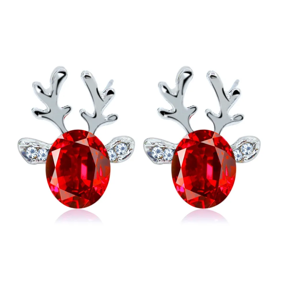 Luxury Crystal Earrings luxury three dimensional Christmas reindeer earing Deer for Women Girl Gift SP-50 | Украшения и