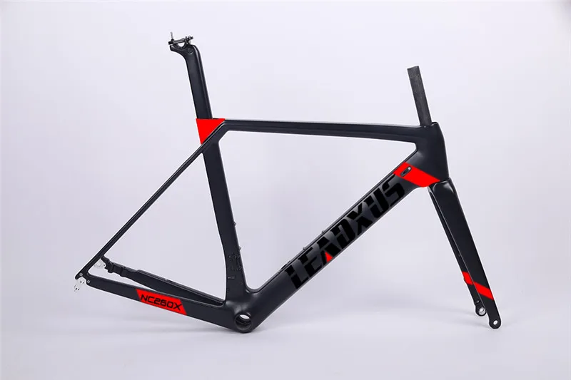 black LEADXUS NC260X дисковые тормоза карбоновая рама для шоссейного велосипеда углеродное волокно T800 велосипед с дисковым тормозом рама XS/S/M/L/XL - Цвет: black