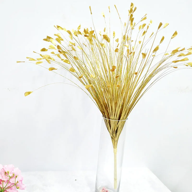 Reed Flower Golden Silver White Peacock Grass Artificial Fake Plant Wedding Road Lead Decor Wall Arrangement Props Layout | Дом и сад