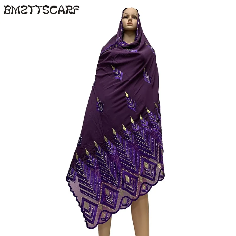 High Quality Chiffon Scarf mulim women embroidery chiffon splice tulle material big size scarf for shawls BM742 | Аксессуары для