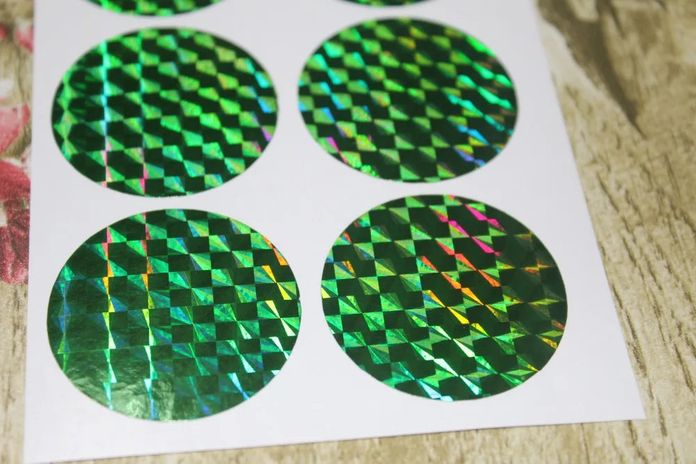 3 8 см зеленая голограмма круглые наклейки Конверты уплотнения | Дом и сад