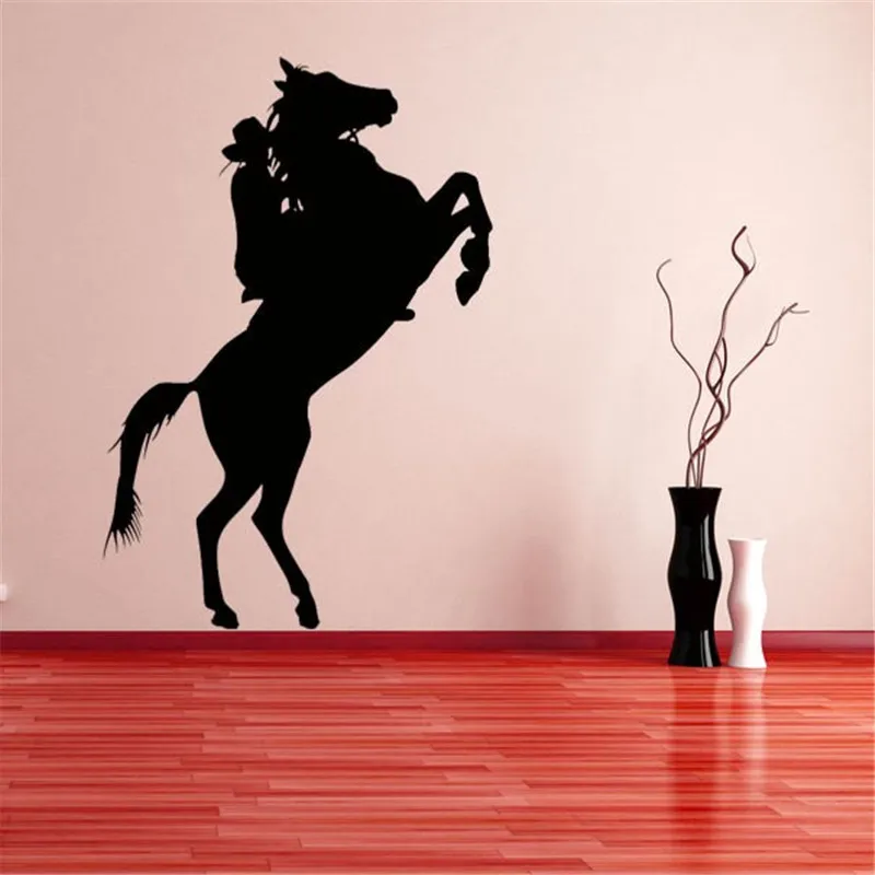 Ковбой Вождение лошадь креативный стикер стены дома гостиной художественные