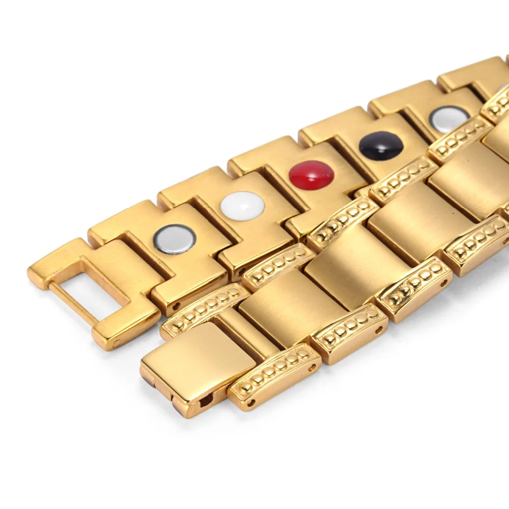 Золотой цвет браслет для мужчин титан баланс Исцеление 4 Ele ts Мощность Магнитная