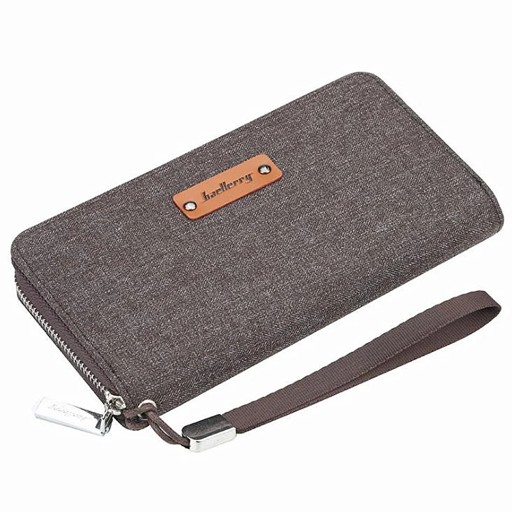 Baellerry Hot Sale Long Men Wallets Card Holder More Screens Canvas Zipper Male Clutch bag High-capacity Purse Coin Pocket | Багаж и сумки