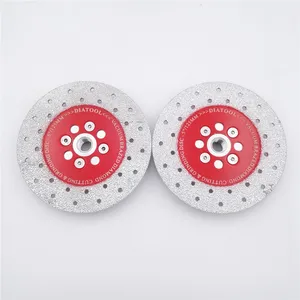 DIATOOL, 2 шт., 5-дюймовый двусторонний алмазный диск для вакуумной пайки и шлифования с резьбой M14, высшее качество