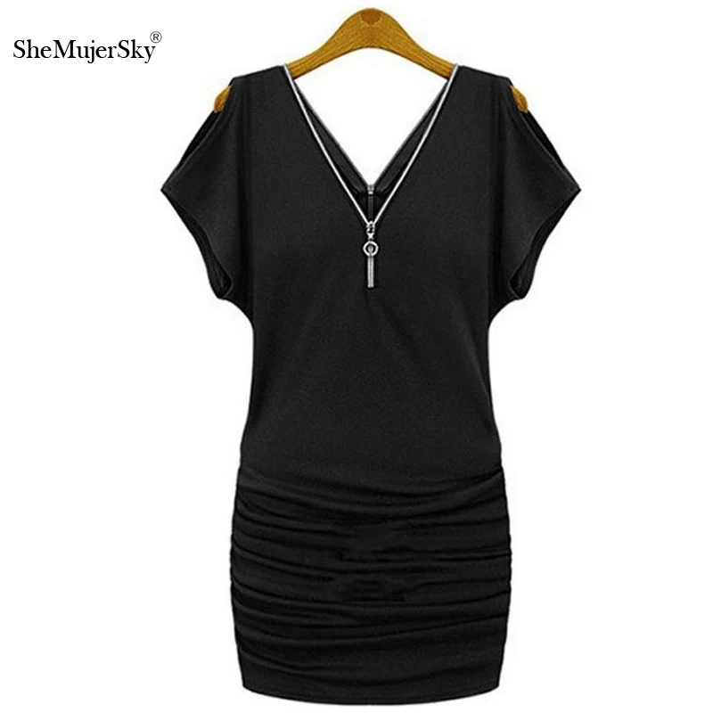 Платье женское летнее хлопковое с V образным вырезом и рукавом летучая мышь|dress