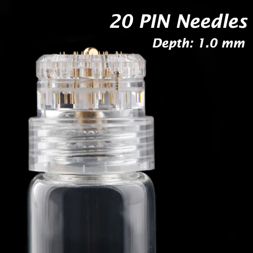 20 pin 1.0 Гидра ролик титановая игла мезо дерма иглы инструменты для гиалуроновой кислоты уход за кожей без игл мезотерапия без жидкости - Цвет: 20 pin 1.0