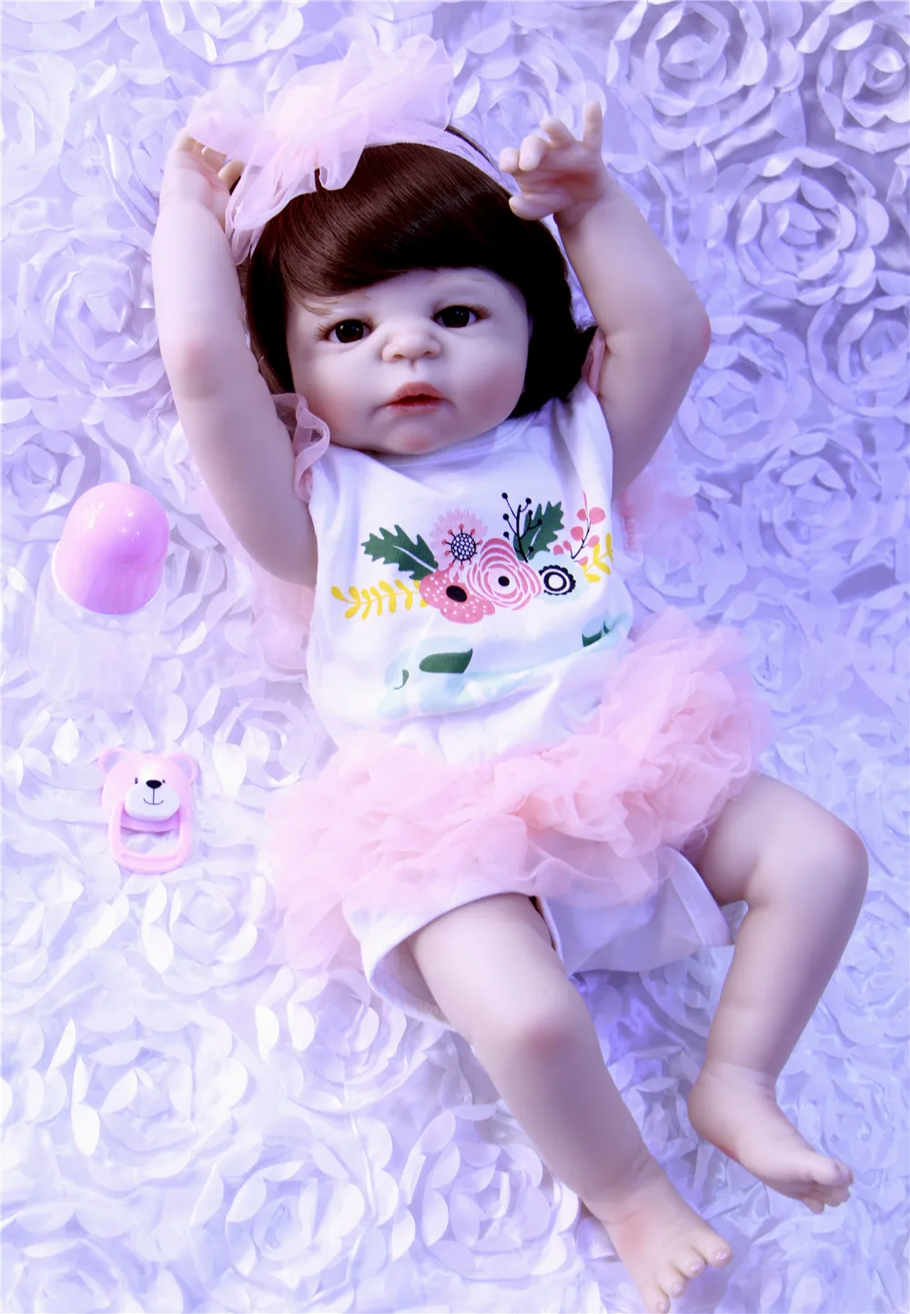 

Reborn dolls 23" full silicone reborn baby girl dolls real baby newborn toddler princess BJD doll can bathe bebe alive reborn