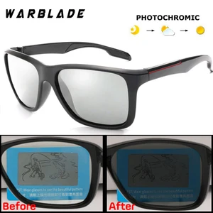 WarBLade Men Photochromic Sunglasses New HD Polarized Sunglasses Women  Rimless Anti-glare Sun Glass