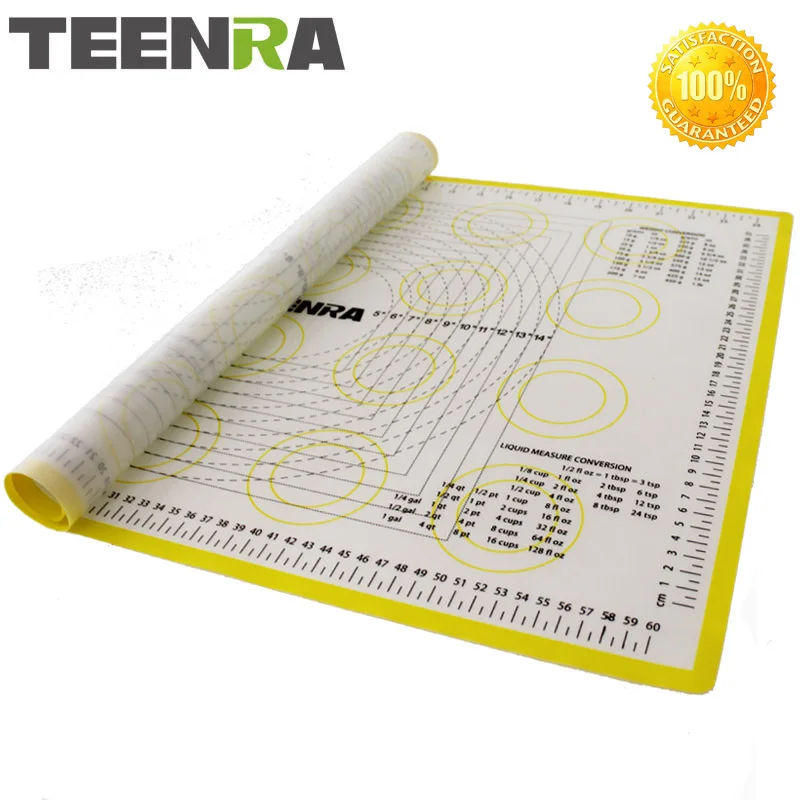 

TEENRA 1PCS 66*46cm Non Stick Rolling Dough Mat Silicone Baking Mats And Liners Oven Silicone Pastry Mat Bakeware cozinha