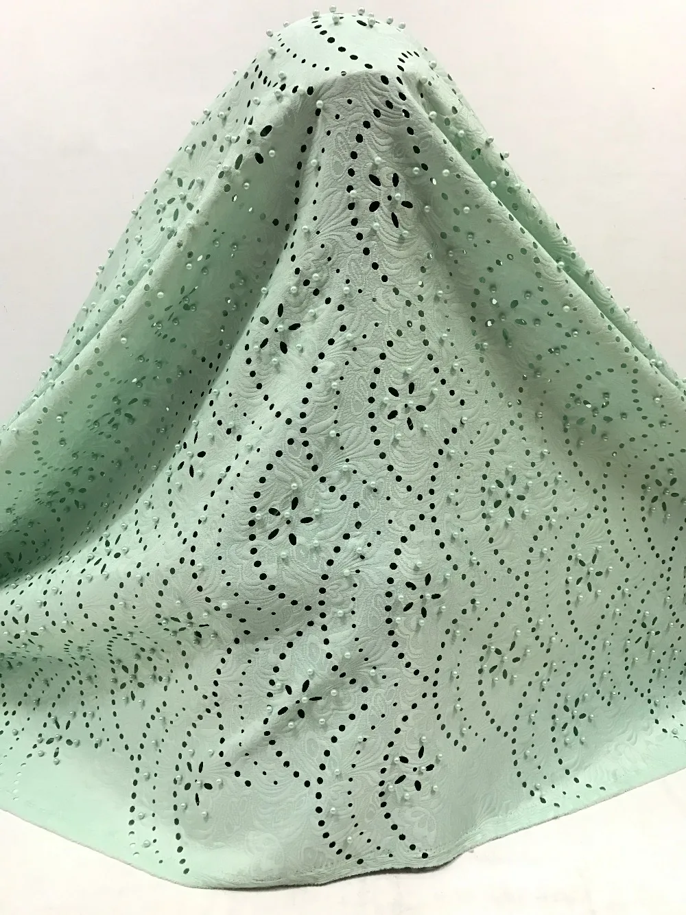 Latest African Swiss Laser Cutting Lace Fabric With Beads And latest High Quality Bridal French lace | Дом и сад