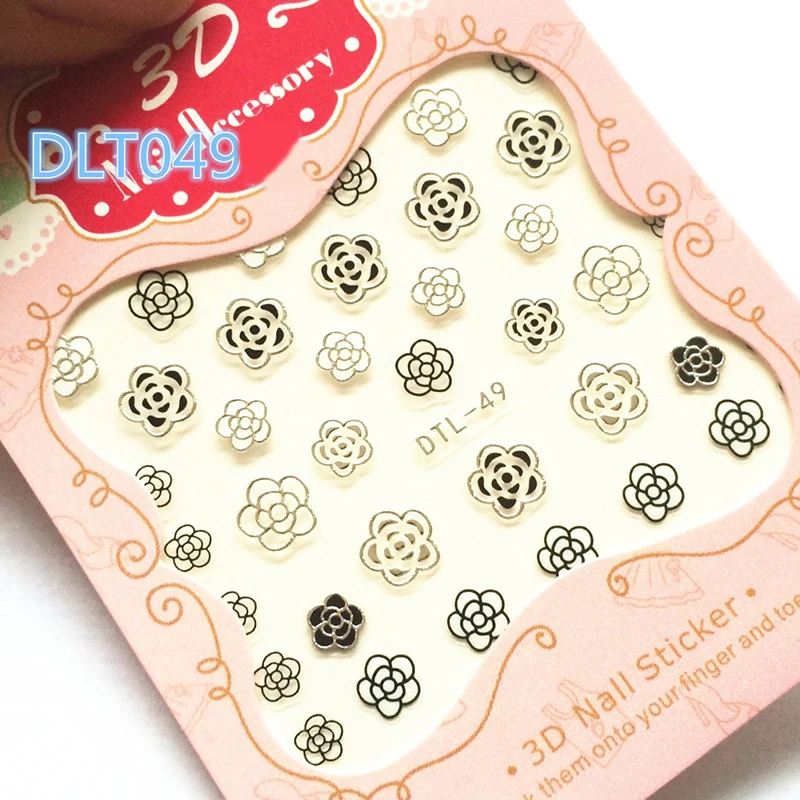 

1 Sheet Ultrathin 3D Nail Stickers Image Transfer Decal Silver Color Adhesive Nail Art Decorations