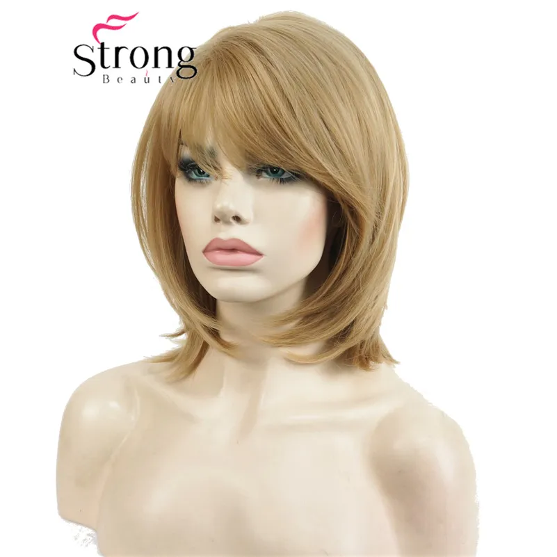 StrongBeauty короткий прямой Темно-красный выделенный Боб Стиль обметанная челка синтетический парик - Цвет: 2862 89