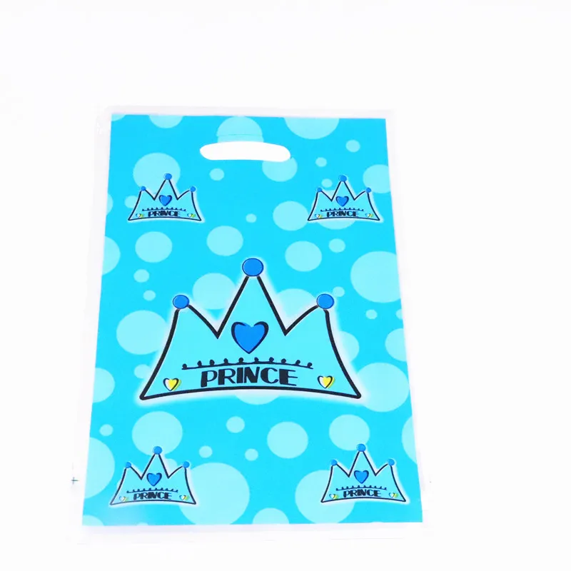 20Pcs/Lot Cartoon Bags Gift baby boy crown Theme Girl Happy Birthday Party Decoration Supplies for Kids Дом и сад