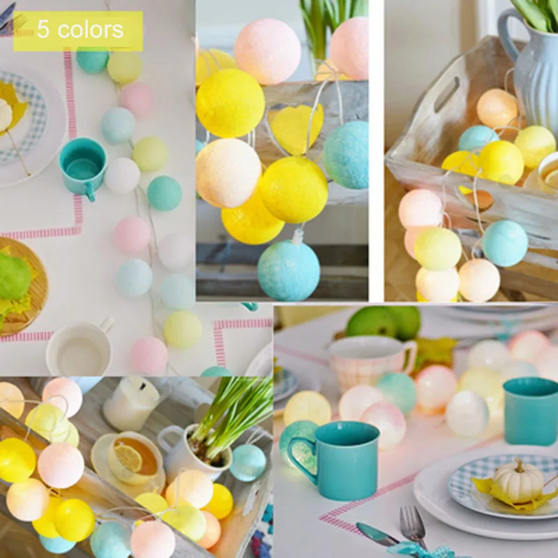 СВЕТОДИОДНАЯ Гирлянда в виде шариков из Таиланда|cotton ball light|cotton light ledballs cotton |