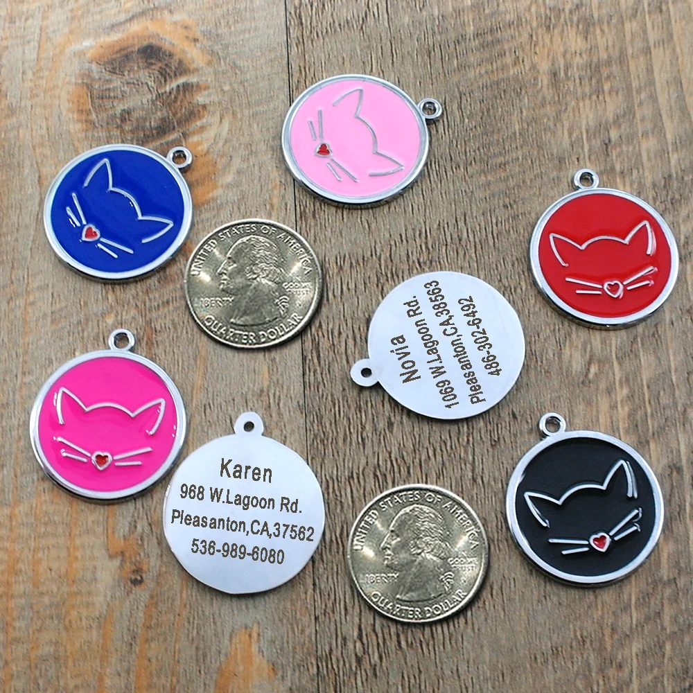 Персонализированная идентификационная бирка для кошек щенков собак Именные