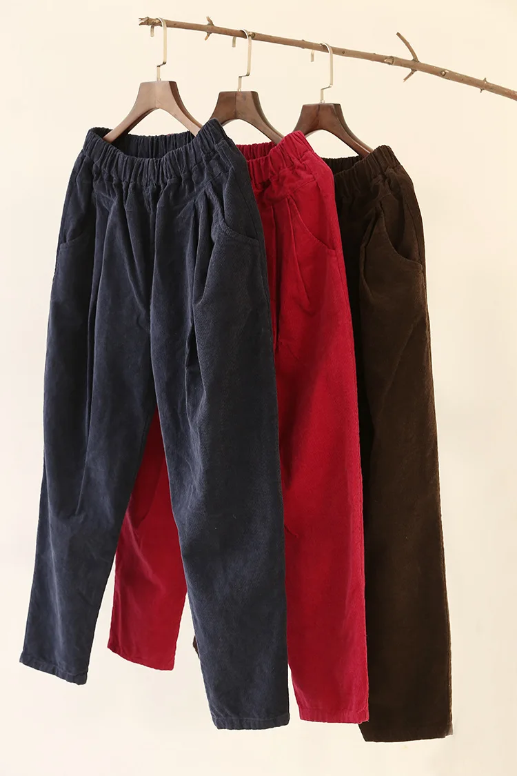 2016 зимние женские штаны осенние и модные повседневные свободные вельветовые